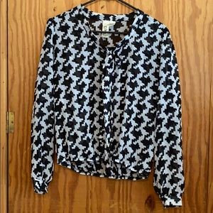 Black and white blouse